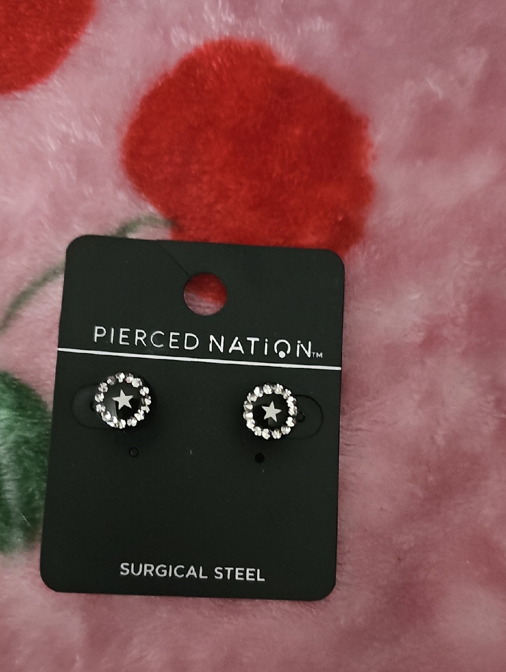 Pierced Nation Silver Star Halo Surgical Steel Stud Earrings - Black & Silver